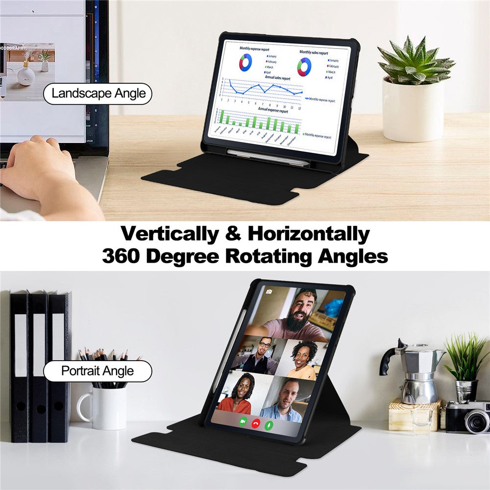 For-Samsung-Galaxy-Tab-S6-Lite-(2024)-/-S6-Lite-(2022)-/-S6-Lite-(2020)-Case-with-Bluetooth-compatible-Keyboard-PU+Acrylic-Tablet-Cover-Black