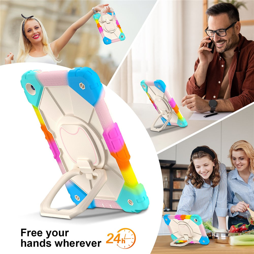 For-Samsung-Galaxy-Tab-A9+-Rugged-Case-Handle-Kickstand-Tablet-Cover-with-Shoulder-Strap-Colorful-Blue