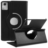 For-Lenovo-Tab-M11-/-Xiaoxin-Pad-11-2024-Leather-Case-Rotating-Stand-Tablet-Cover-Black