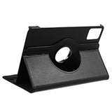 For-Lenovo-Tab-M11-/-Xiaoxin-Pad-11-2024-Leather-Case-Rotating-Stand-Tablet-Cover-Black