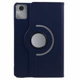 For-Lenovo-Tab-M11-/-Xiaoxin-Pad-11-2024-Leather-Case-Rotating-Stand-Tablet-Cover-Dark-Blue