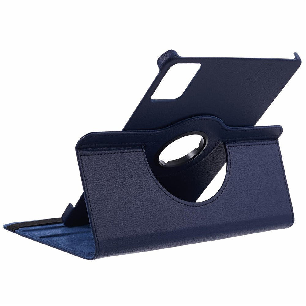 For-Lenovo-Tab-M11-/-Xiaoxin-Pad-11-2024-Leather-Case-Rotating-Stand-Tablet-Cover-Dark-Blue