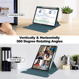 For-Lenovo-Tab-M11-/-Xiaoxin-Pad-11-2024-Case-PU+Acrylic-Tablet-Stand-Cover-with-Bluetooth-compatible-Keyboard-Blackish-Green