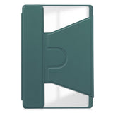 For-Lenovo-Tab-M11-/-Xiaoxin-Pad-11-2024-Case-PU+Acrylic-Tablet-Stand-Cover-with-Bluetooth-compatible-Keyboard-Blackish-Green