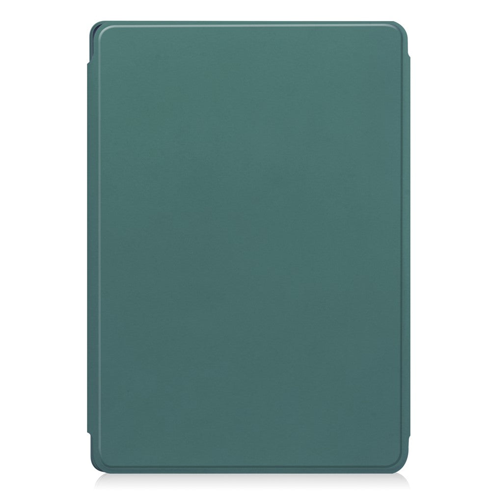 For-Lenovo-Tab-M11-/-Xiaoxin-Pad-11-2024-Case-PU+Acrylic-Tablet-Stand-Cover-with-Bluetooth-compatible-Keyboard-Blackish-Green