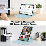 For-Lenovo-Tab-M11-/-Xiaoxin-Pad-11-2024-Case-PU+Acrylic-Tablet-Stand-Cover-with-Bluetooth-compatible-Keyboard-Sky-Blue