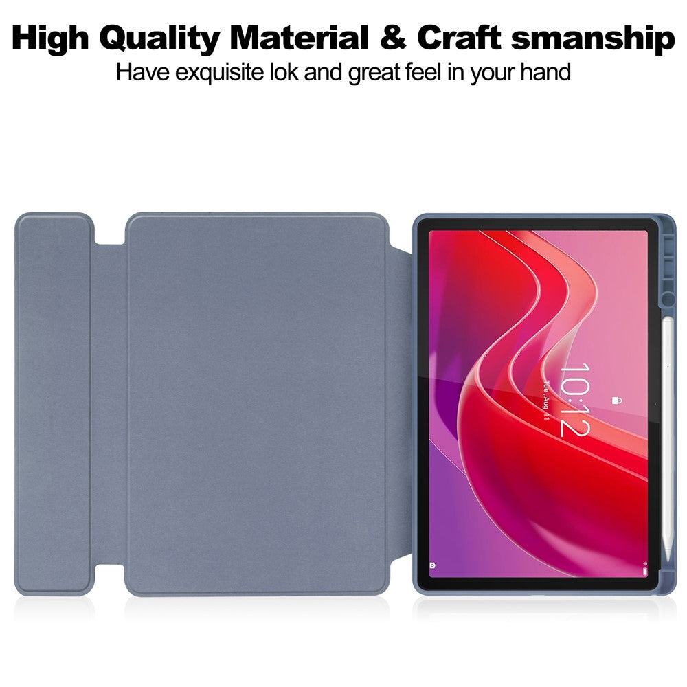 For-Lenovo-Tab-M11-/-Xiaoxin-Pad-11-2024-Case-PU+Acrylic-Tablet-Stand-Cover-with-Bluetooth-compatible-Keyboard-Purple
