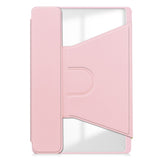 For-Lenovo-Tab-M11-/-Xiaoxin-Pad-11-2024-Case-PU+Acrylic-Tablet-Stand-Cover-with-Bluetooth-compatible-Keyboard-Pink
