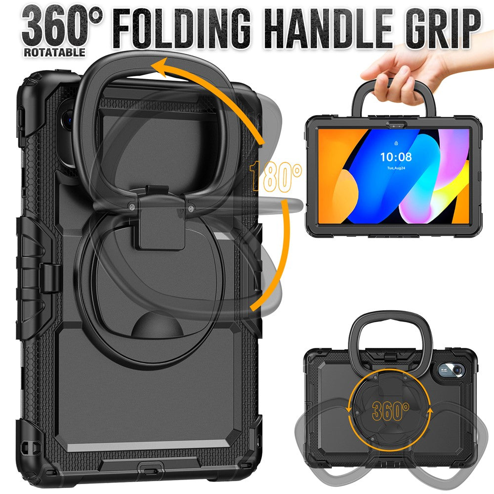 For-Lenovo-Xiaoxin-Pad-11-2025-/-2024-/-Idea-Tab-/-K11-Gen-2-/-M11-/-K11-LTE-(2024)-Case-Kickstand-PC+Silicone-Tablet-Cover-with-Strap-Black