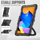 For-Lenovo-Xiaoxin-Pad-11-2025-/-2024-/-Idea-Tab-/-K11-Gen-2-/-M11-/-K11-LTE-(2024)-Case-Kickstand-PC+Silicone-Tablet-Cover-with-Strap-Black