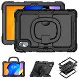 For-Lenovo-Xiaoxin-Pad-11-2025-/-2024-/-Idea-Tab-/-K11-Gen-2-/-M11-/-K11-LTE-(2024)-Case-Kickstand-PC+Silicone-Tablet-Cover-with-Strap-Black