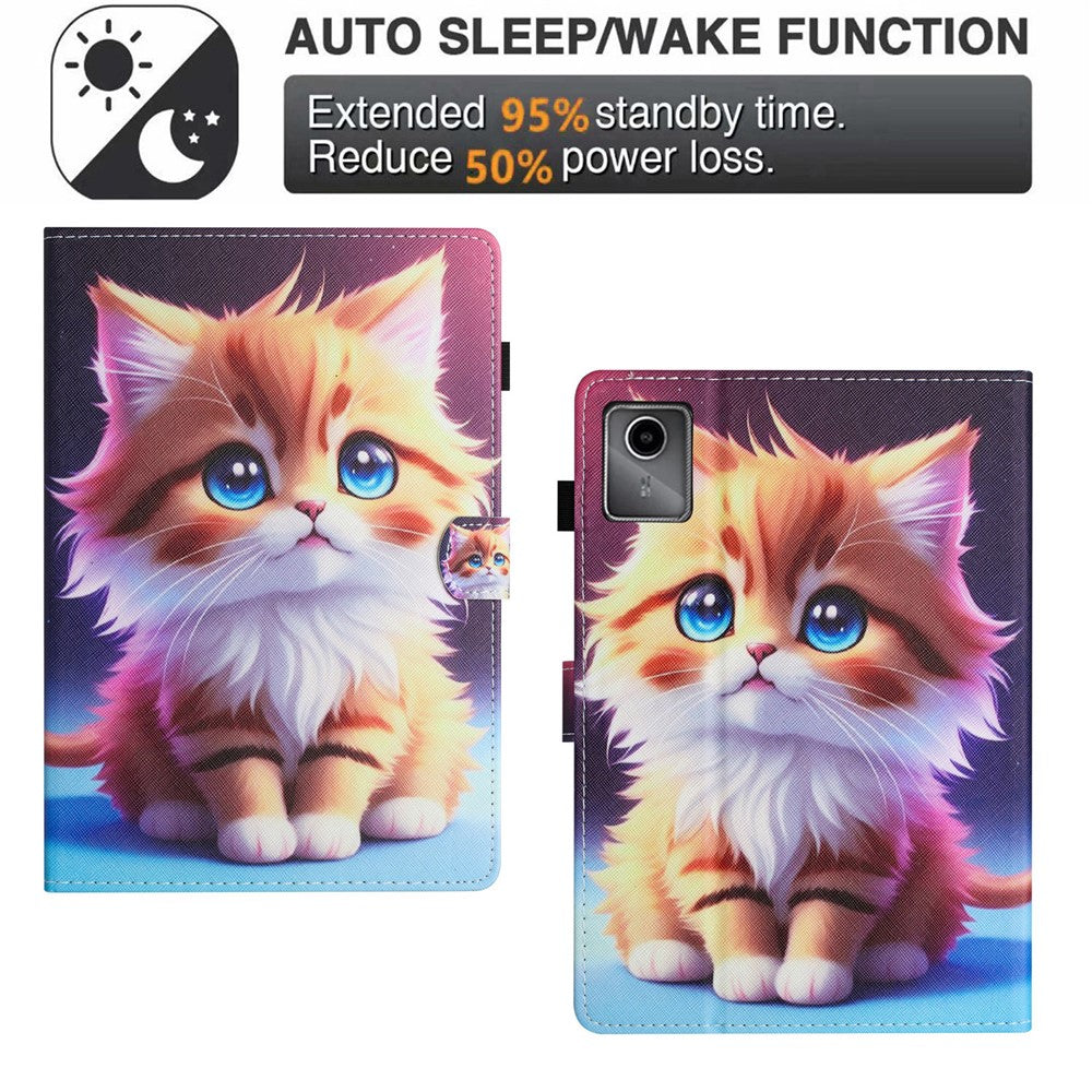 For-Lenovo-Tab-M11-/-Xiaoxin-Pad-11-2024-Case-Pattern-Printing-PU-Leather-Stand-Tablet-Cover-Yellow-Cat