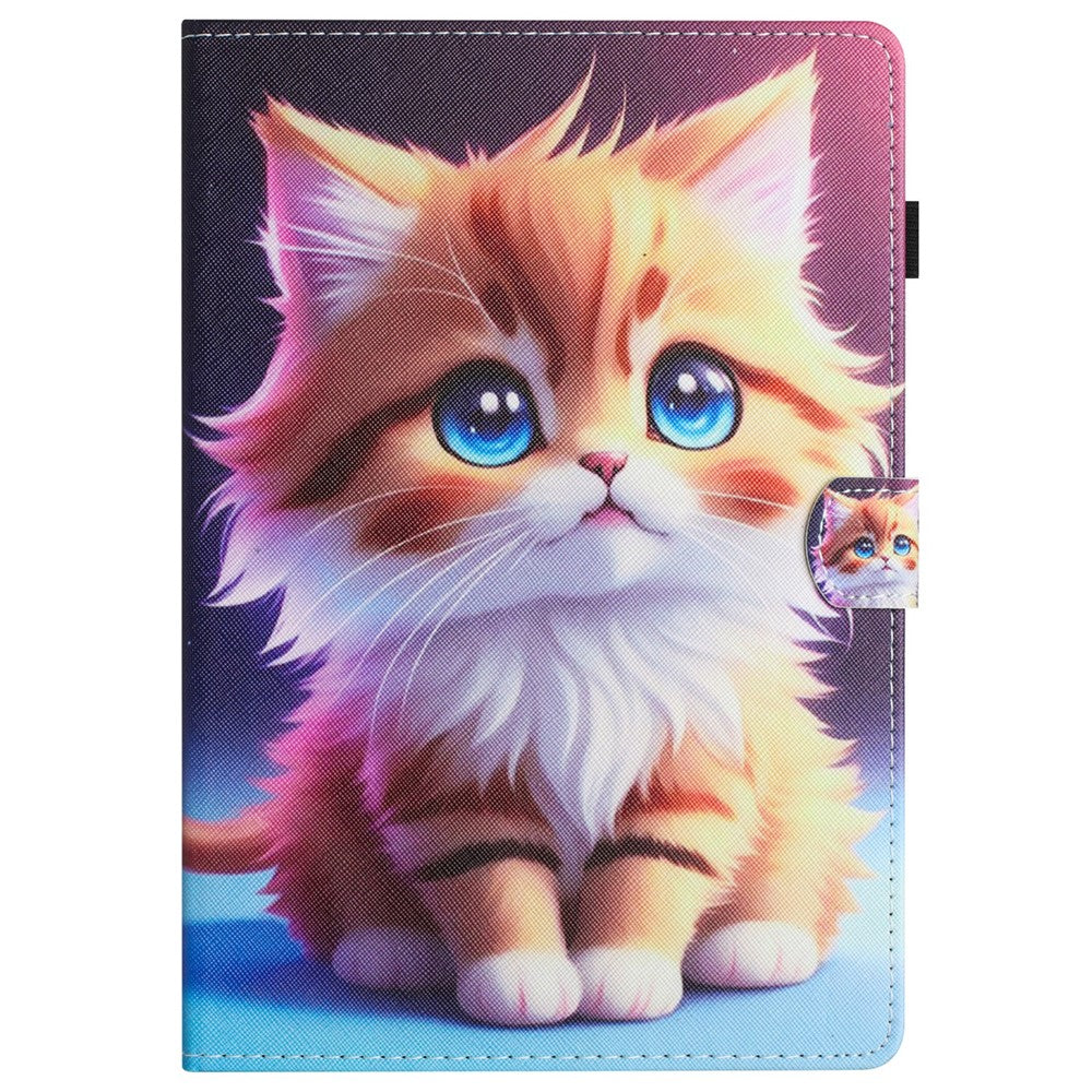 For-Lenovo-Tab-M11-/-Xiaoxin-Pad-11-2024-Case-Pattern-Printing-PU-Leather-Stand-Tablet-Cover-Yellow-Cat