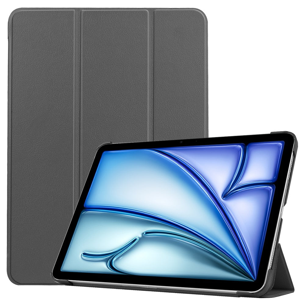 For-iPad-Air-11-(2025)-/-(2024)-Case-PU-Leather-Protective-Tri-Fold-Stand-Smart-Cover-Grey