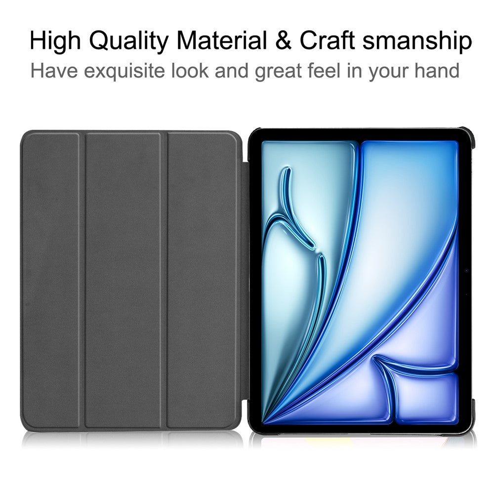 For-iPad-Air-11-(2025)-/-(2024)-Case-PU-Leather-Protective-Tri-Fold-Stand-Smart-Cover-Grey