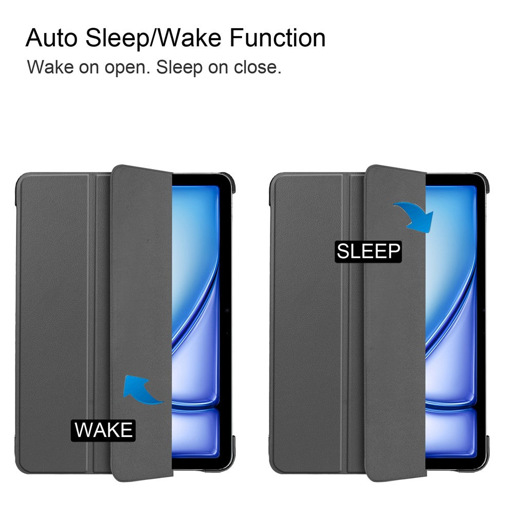 For-iPad-Air-11-(2025)-/-(2024)-Case-PU-Leather-Protective-Tri-Fold-Stand-Smart-Cover-Grey