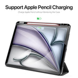DUX-DUCIS-Domo-Series-for-iPad-Air-13-(2025)-/-(2024)-Case-Tri-Fold-Stand-Leather-Smart-Tablet-Cover-with-Pencil-Holder-Black