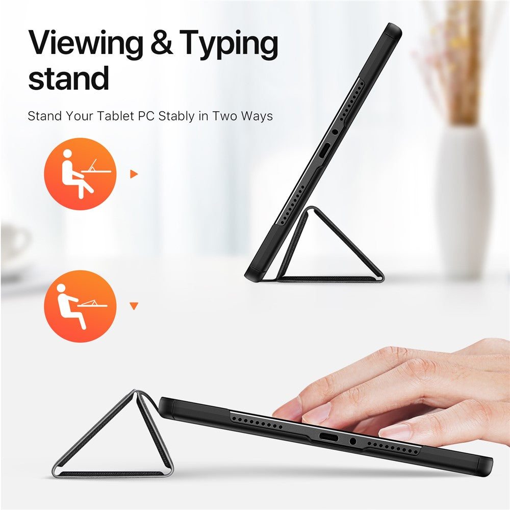 DUX-DUCIS-Domo-Series-for-Xiaomi-Redmi-Pad-Pro-/-Pad-Pro-5G-/-Poco-Pad-4G-/-Poco-Pad-5G-Leather-Case-Tri-Fold-Stand-with-Pencil-Holder-Black