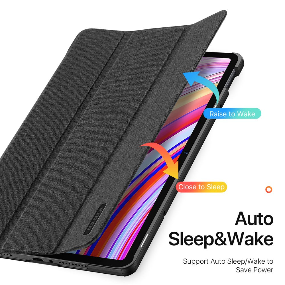 DUX-DUCIS-Domo-Series-for-Xiaomi-Redmi-Pad-Pro-/-Pad-Pro-5G-/-Poco-Pad-4G-/-Poco-Pad-5G-Leather-Case-Tri-Fold-Stand-with-Pencil-Holder-Black
