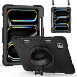For-iPad-Pro-11-(2025)-/-11-(2024)-Kickstand-Case-Anti-Scratch-Tablet-Cover-with-Shoulder-Strap-Black