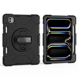 For-iPad-Pro-11-(2025)-/-11-(2024)-Kickstand-Case-Anti-Scratch-Tablet-Cover-with-Shoulder-Strap-Black