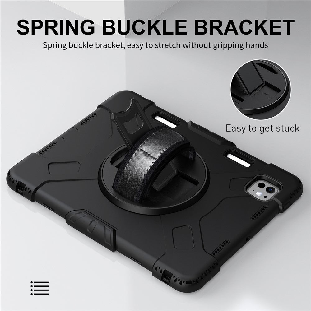 For-iPad-Pro-11-(2025)-/-11-(2024)-Kickstand-Case-Anti-Scratch-Tablet-Cover-with-Shoulder-Strap-Black