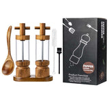 7-inch-Manual-Black-Pepper-Wood-Grinder-Transparent-Acrylic-Pepper-Seasoning-Bottle,-Spec:-Double+Base+Spoon+Steel-Brush+Black-Brush
