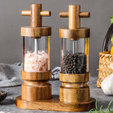 7-inch-Manual-Black-Pepper-Wood-Grinder-Transparent-Acrylic-Pepper-Seasoning-Bottle,-Spec:-Double+Base+Spoon+Steel-Brush+Black-Brush