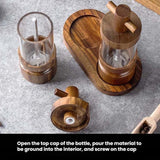 7-inch-Manual-Black-Pepper-Wood-Grinder-Transparent-Acrylic-Pepper-Seasoning-Bottle,-Spec:-Double+Base+Spoon+Steel-Brush+Black-Brush