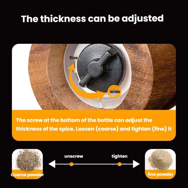7-inch-Manual-Black-Pepper-Wood-Grinder-Transparent-Acrylic-Pepper-Seasoning-Bottle,-Spec:-Double+Base+Spoon+Steel-Brush+Black-Brush