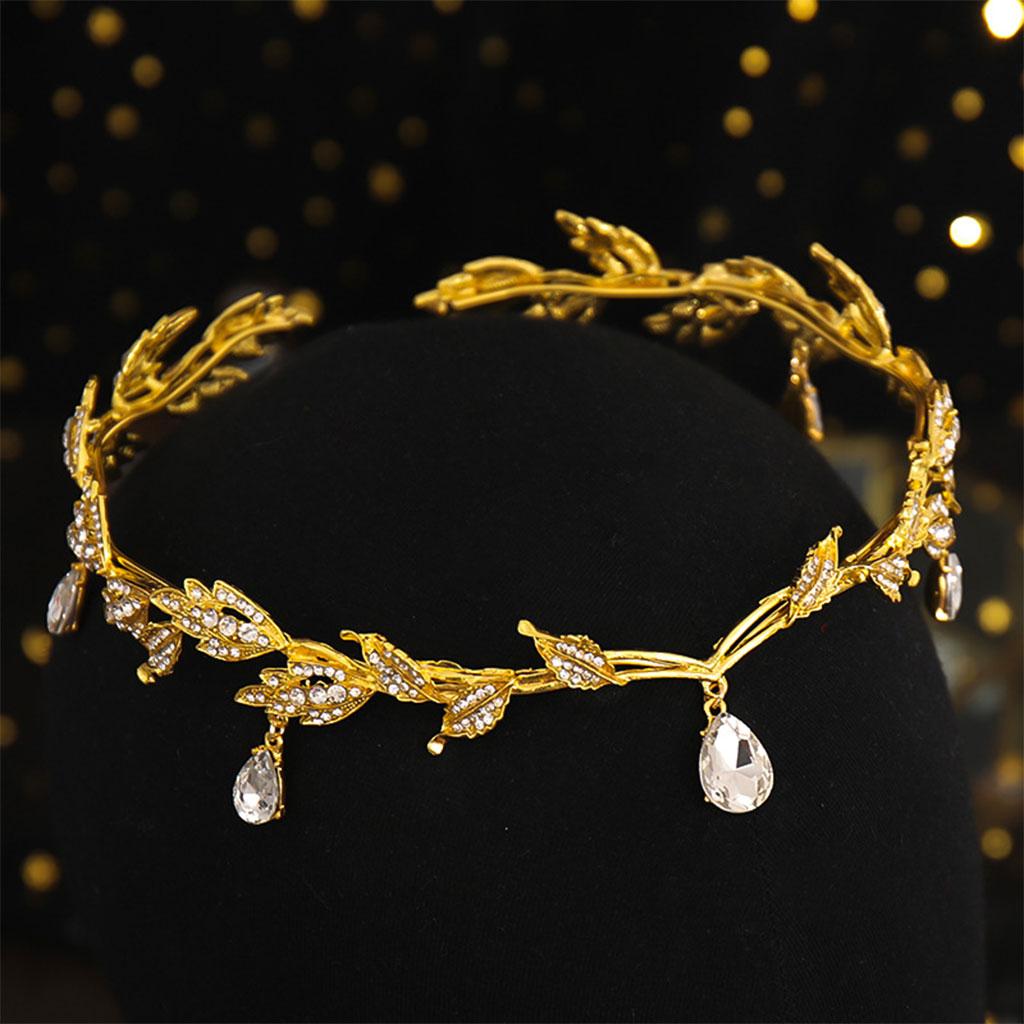 Forehead Chain Headband Crystal Crown for Hair Jewelry Ornament Gold