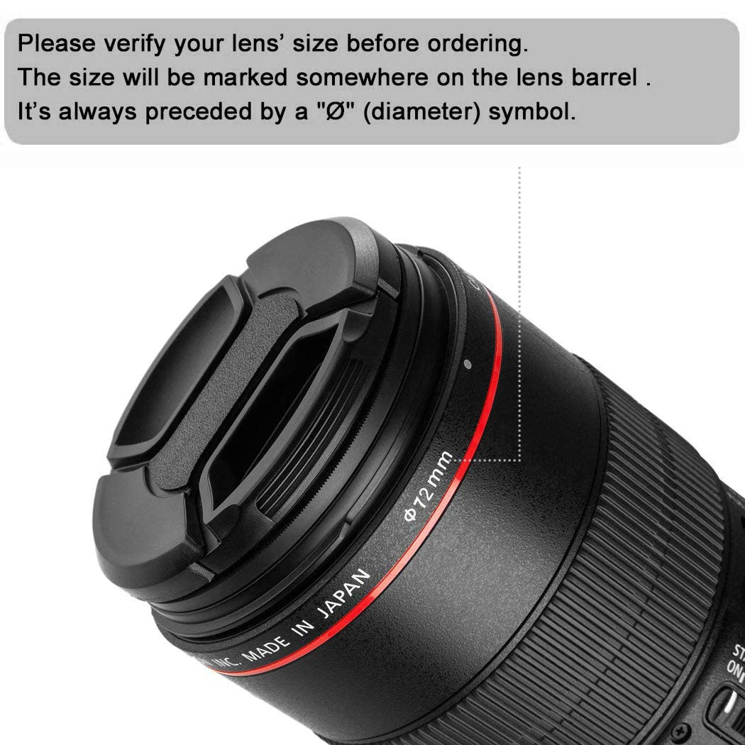 72mm-Center-Pinch-Camera-Lens-Cap(Black)