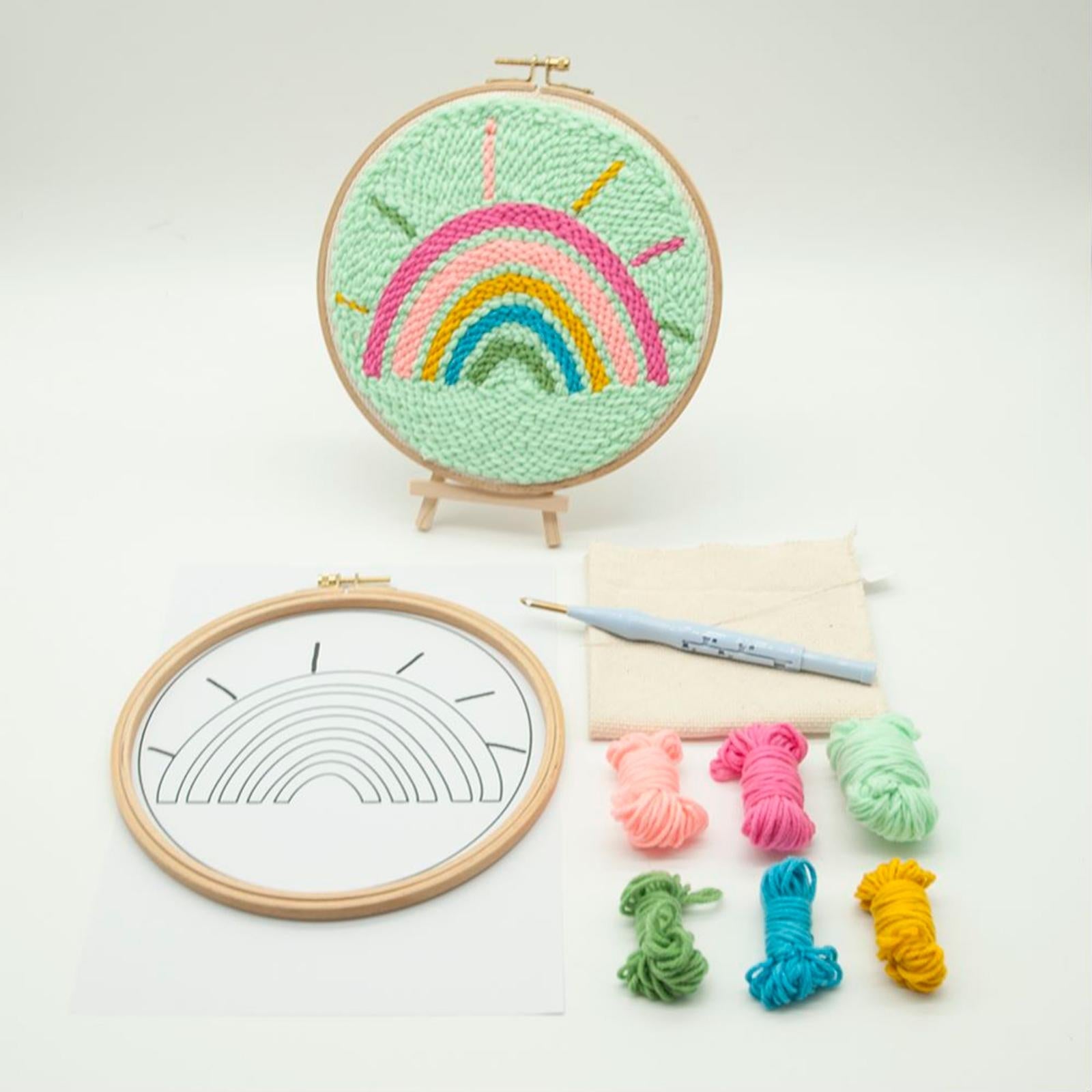 Punch Needle Embroidery Starter Kits Rainbow Hand Craft DIY Beginner