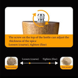 8-inch-Acrylic-Pepper-Grinder-Pagoda-shaped-Wooden-Kitchen-Pepper-Mill,-Spec:-Double+Base+Spoon+Steel-Brush+Black-Brush