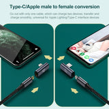 8-Pin-Male-to-USB-C/Type-C-Female-Elbow-Adapter