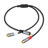 8004MFF-RCA-Male-to-2-RCA-Female-Y-shaped-Splitter-Audio-Cable,-Length:0.5m