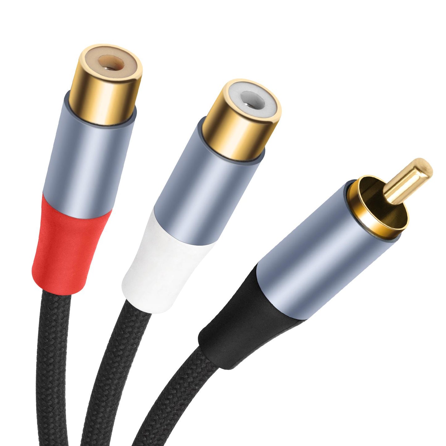 8004MFF-RCA-Male-to-2-RCA-Female-Y-shaped-Splitter-Audio-Cable,-Length:0.5m
