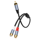 8004MFF-RCA-Male-to-2-RCA-Female-Y-shaped-Splitter-Audio-Cable,-Length:0.5m