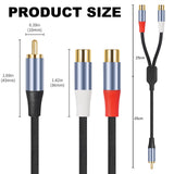 8004MFF-RCA-Male-to-2-RCA-Female-Y-shaped-Splitter-Audio-Cable,-Length:0.5m