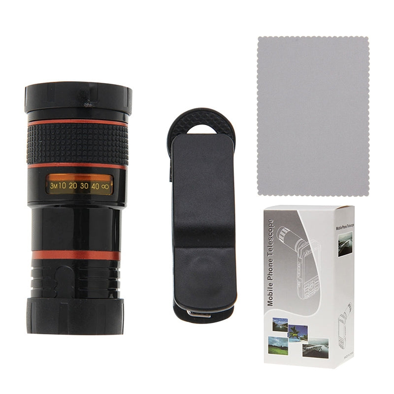 8X-Zoom-Telescope-Telephoto-Camera-Lens-with-Clip(Black)