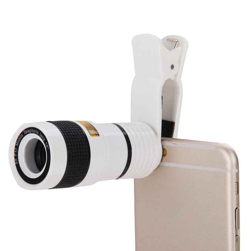 8X-Zoom-Telescope-Telephoto-Camera-Lens-with-Clip(White)