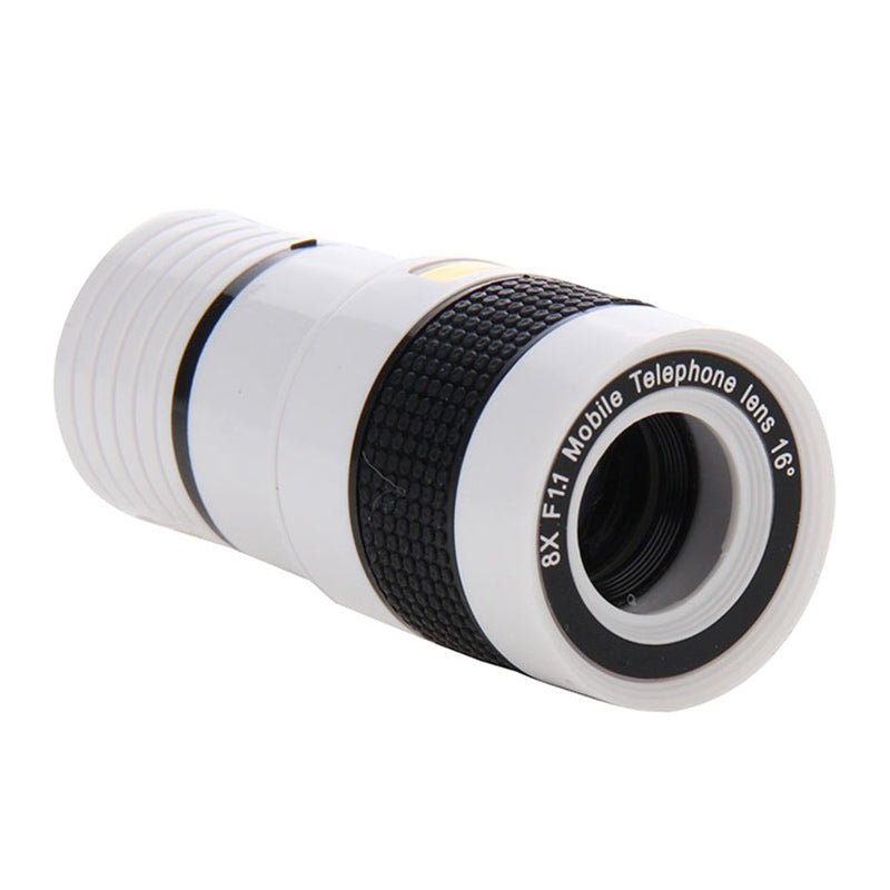 8X-Zoom-Telescope-Telephoto-Camera-Lens-with-Clip(White)
