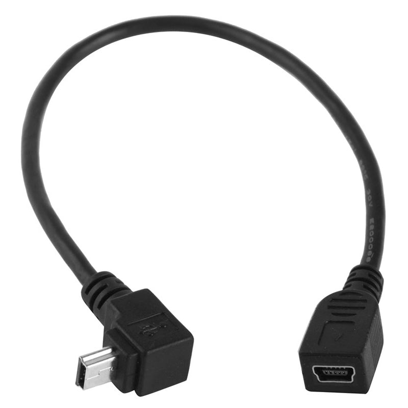 90-Degree-Mini-USB-Male-to-Mini-USB-Female-Adapter-Cable,-Length:-25cm
