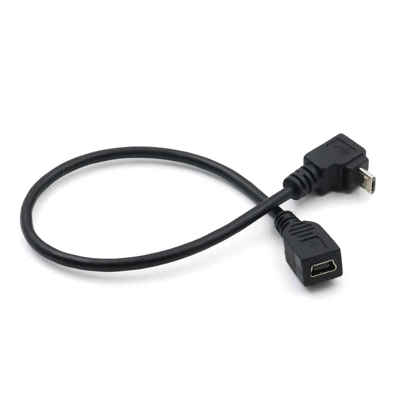 90-Degree-Mini-USB-Male-to-Mini-USB-Female-Adapter-Cable,-Length:-25cm