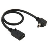 90-Degree-Mini-USB-Male-to-Mini-USB-Female-Adapter-Cable,-Length:-28cm
