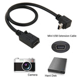 90-Degree-Mini-USB-Male-to-Mini-USB-Female-Adapter-Cable,-Length:-28cm