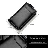 9106-Large-capacity-Zipper-Leather-Keys-Holder-Bag-Multi-function-Wallet(Black)