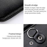 9106-Large-capacity-Zipper-Leather-Keys-Holder-Bag-Multi-function-Wallet(Black)