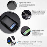 9106-Large-capacity-Zipper-Leather-Keys-Holder-Bag-Multi-function-Wallet(Black)