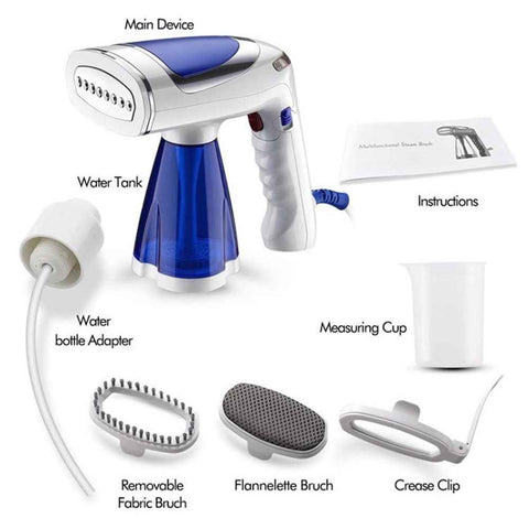 1600W Foldable Handheld Garment Steamer 250ml Water Tank Automatic Steam Brush Hanging Ironing Machine - Sapphire+Three Gear / EU Plug